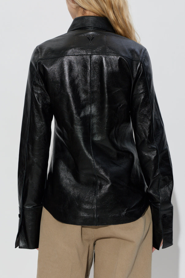 Ami Alexandre Mattiussi BLACK Leather shirt 4