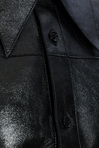 Ami Alexandre Mattiussi BLACK Leather shirt 5