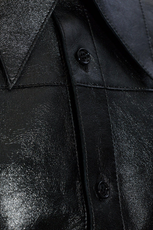 Ami Alexandre Mattiussi BLACK Leather shirt 5