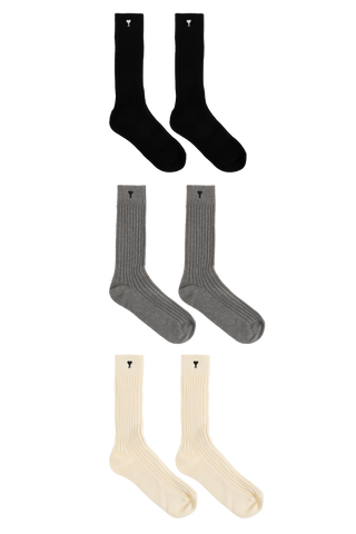 Ami Alexandre Mattiussi MULTICOLOUR Three-pack of socks 1