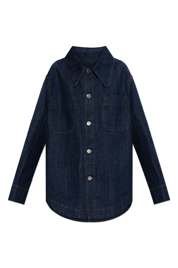Ami Alexandre Mattiussi NAVY BLUE Oversize denim shirt 1
