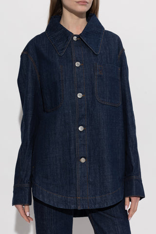 Ami Alexandre Mattiussi NAVY BLUE Oversize denim shirt 3