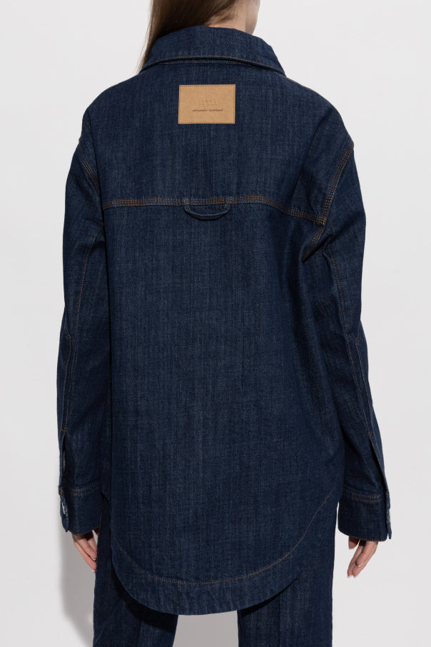 Ami Alexandre Mattiussi NAVY BLUE Oversize denim shirt 4