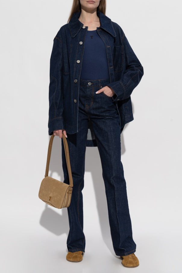 Ami Alexandre Mattiussi NAVY BLUE Jeans with flared legs 2