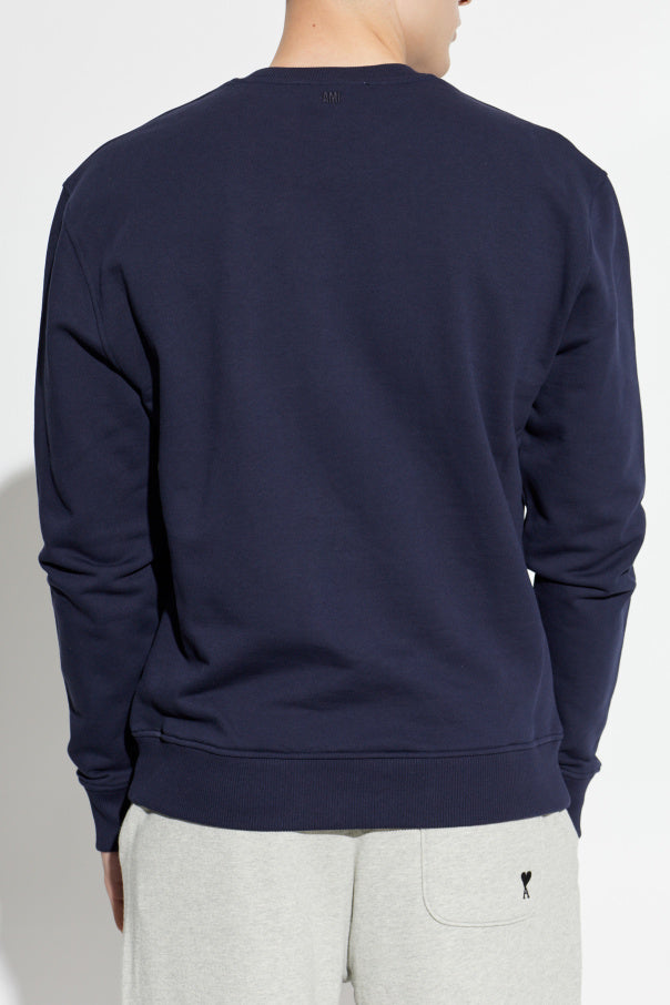 Ami Alexandre Mattiussi NAVY BLUE Sweatshirt with embroidered logo 4