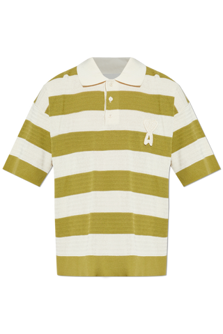 Ami Alexandre Mattiussi GREEN Striped pattern polo 1