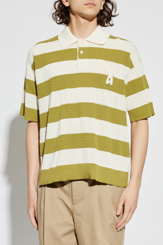 Ami Alexandre Mattiussi GREEN Striped pattern polo 3