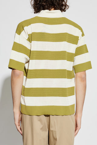 Ami Alexandre Mattiussi GREEN Striped pattern polo 4