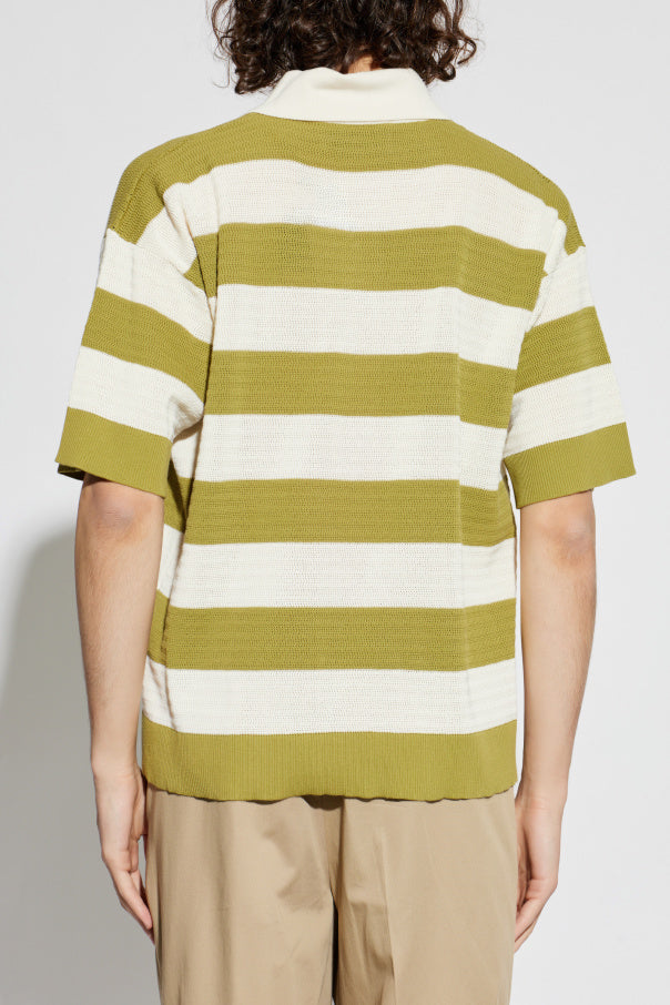 Ami Alexandre Mattiussi GREEN Striped pattern polo 4