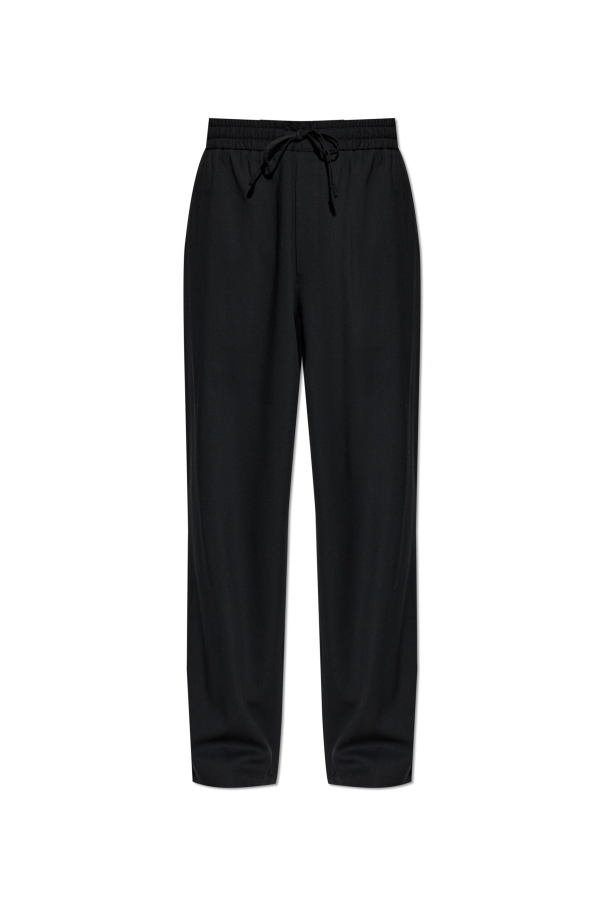 Ami Alexandre Mattiussi BLACK Wool wide-leg trousers 1