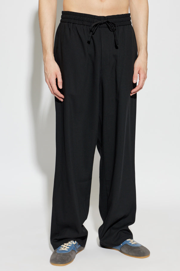 Ami Alexandre Mattiussi BLACK Wool wide-leg trousers 3