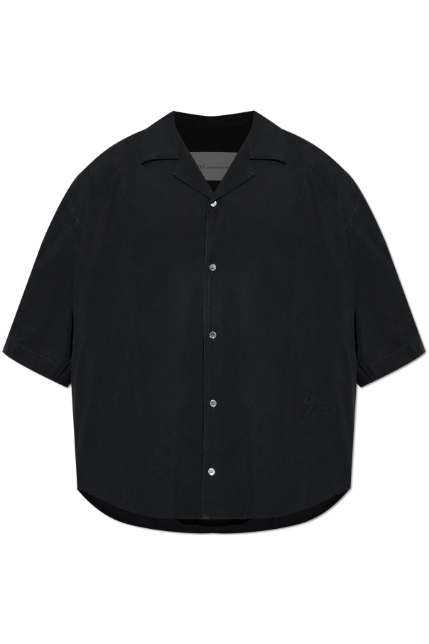 Ami Alexandre Mattiussi BLACK Asymmetrical cut shirt 1