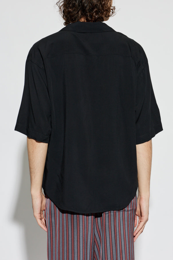 Ami Alexandre Mattiussi BLACK Asymmetrical cut shirt 4