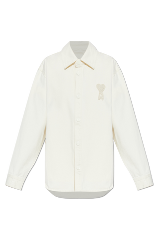 Ami Alexandre Mattiussi cream Denim shirt with logo patch 1