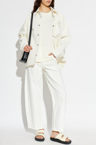 Ami Alexandre Mattiussi cream Denim shirt with logo patch 2
