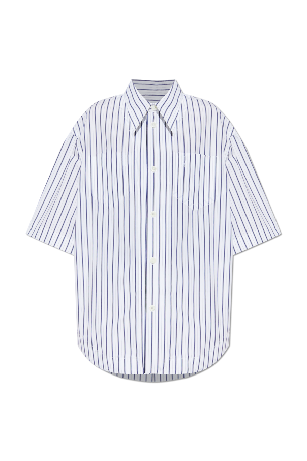 Ami Alexandre Mattiussi BLUE Shirt with striped pattern 1