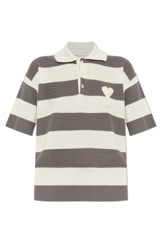 Ami Alexandre Mattiussi GREY Striped pattern polo 1