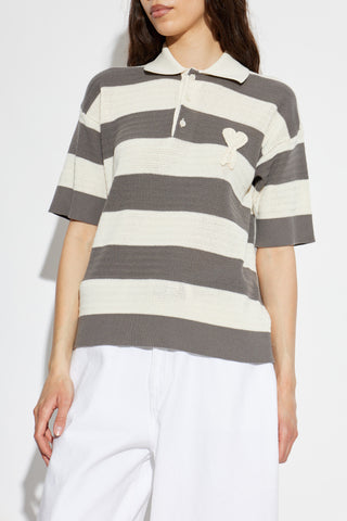 Ami Alexandre Mattiussi GREY Striped pattern polo 3
