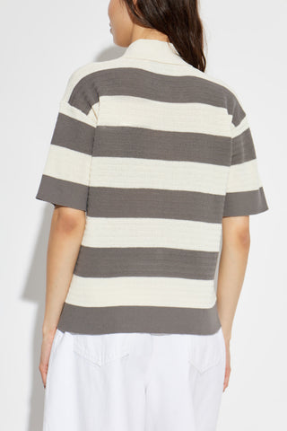 Ami Alexandre Mattiussi GREY Striped pattern polo 4
