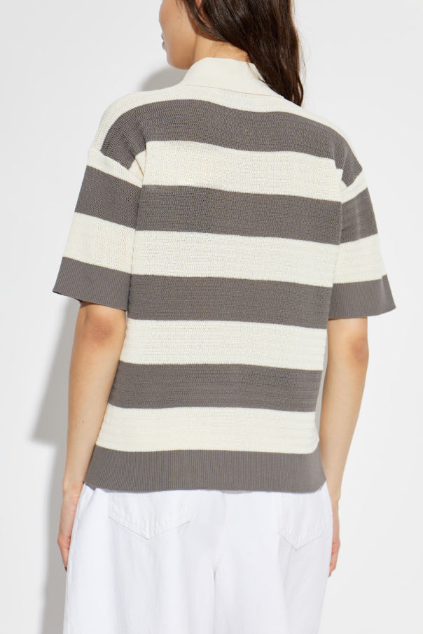 Ami Alexandre Mattiussi GREY Striped pattern polo 4