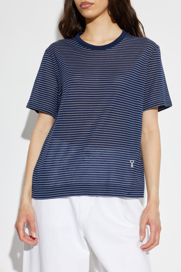 Ami Alexandre Mattiussi NAVY BLUE Striped T-shirt 3
