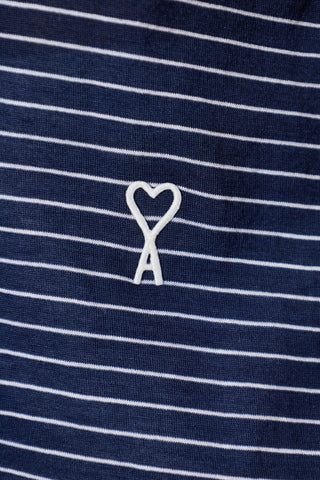 Ami Alexandre Mattiussi NAVY BLUE Striped T-shirt 5
