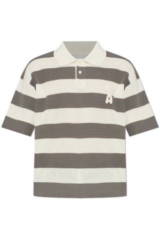Ami Alexandre Mattiussi GREY Striped pattern polo 1