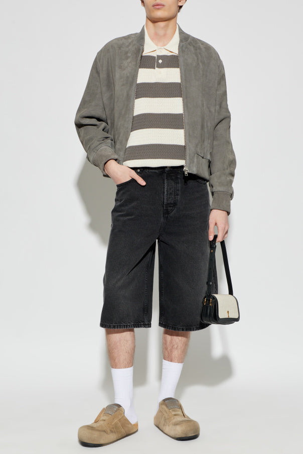 Ami Alexandre Mattiussi GREY Striped pattern polo 2