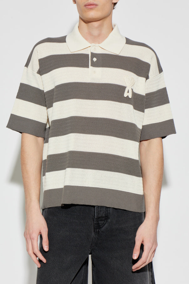 Ami Alexandre Mattiussi GREY Striped pattern polo 3