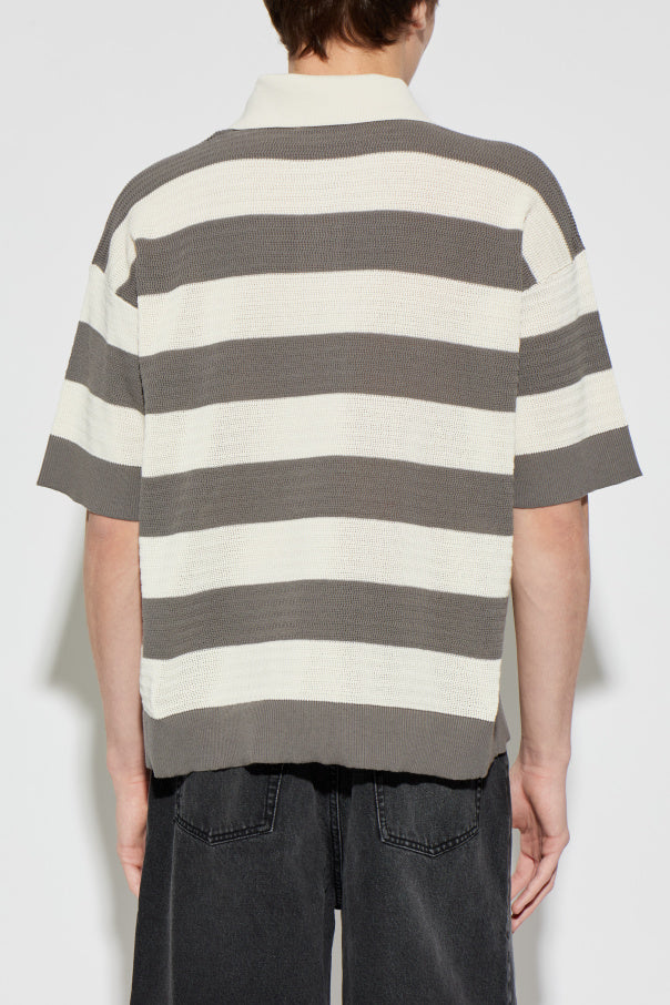 Ami Alexandre Mattiussi GREY Striped pattern polo 4