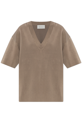 Ami Alexandre Mattiussi BROWN V-neck T-shirt 1