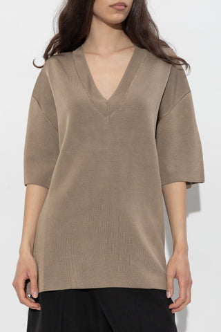 Ami Alexandre Mattiussi BROWN V-neck T-shirt 3