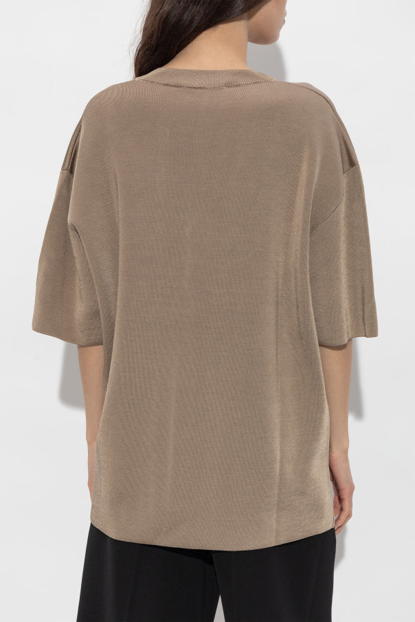 Ami Alexandre Mattiussi BROWN V-neck T-shirt 4