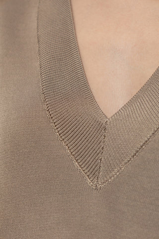 Ami Alexandre Mattiussi BROWN V-neck T-shirt 5