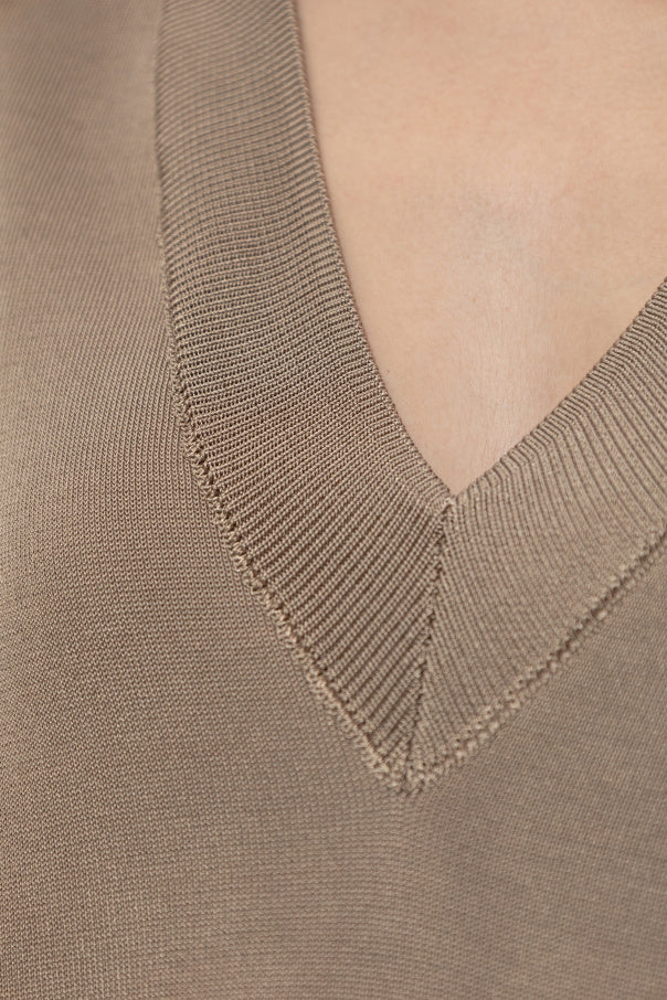 Ami Alexandre Mattiussi BROWN V-neck T-shirt 5