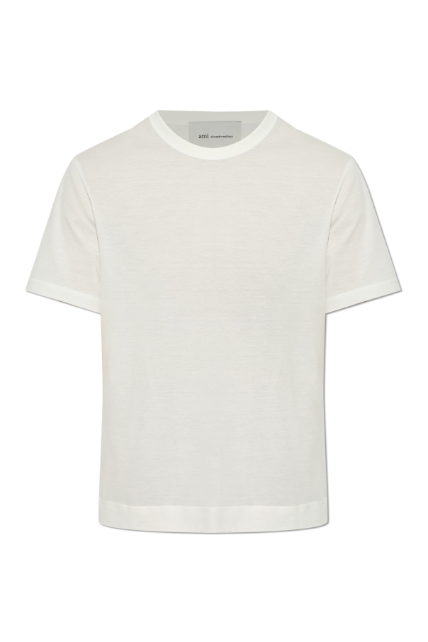 Ami Alexandre Mattiussi WHITE T-shirt with embroidered logo 1