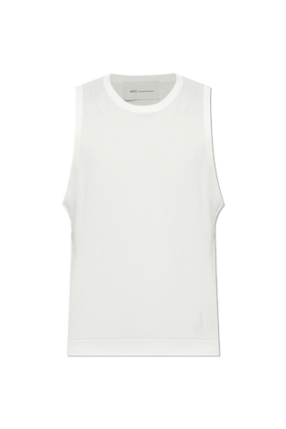Ami Alexandre Mattiussi WHITE Sleeveless T-shirt 1