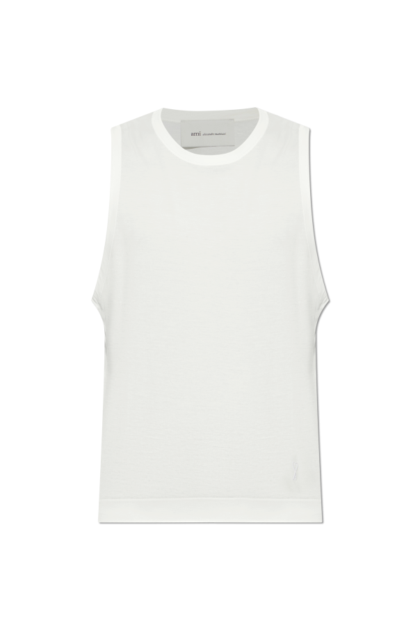 Ami Alexandre Mattiussi WHITE Sleeveless T-shirt 1