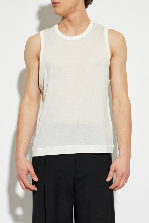 Ami Alexandre Mattiussi WHITE Sleeveless T-shirt 3