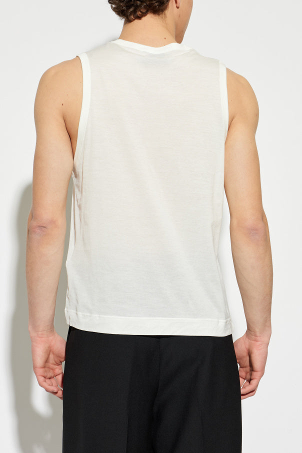 Ami Alexandre Mattiussi WHITE Sleeveless T-shirt 4