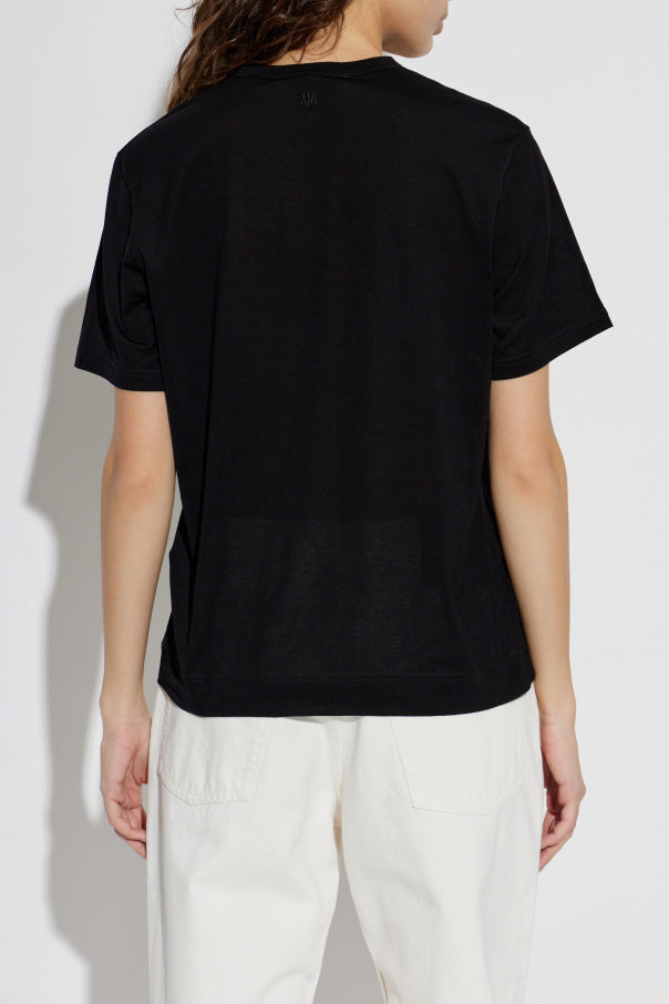 Ami Alexandre Mattiussi BLACK T-shirt with embroidered logo 4