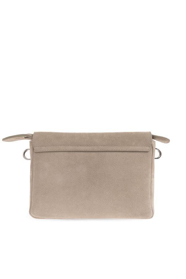 Ami Alexandre Mattiussi beige Leather shoulder bag with logo 4