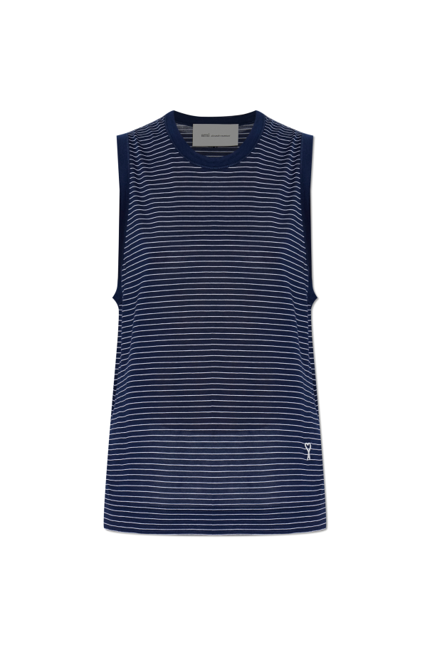 Ami Alexandre Mattiussi NAVY BLUE Striped top 1