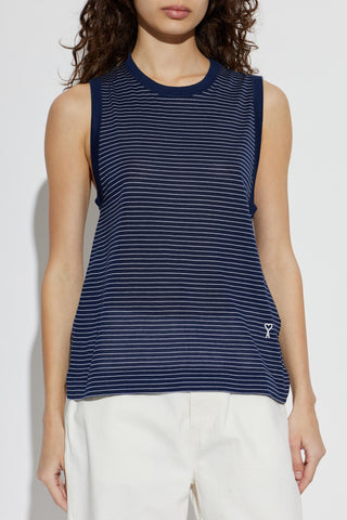Ami Alexandre Mattiussi NAVY BLUE Striped top 3