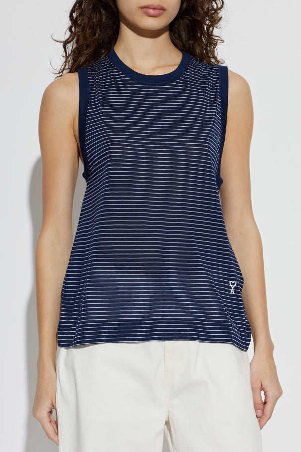 Ami Alexandre Mattiussi NAVY BLUE Striped top 3