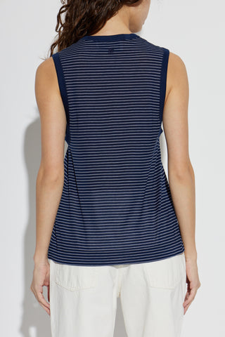 Ami Alexandre Mattiussi NAVY BLUE Striped top 4