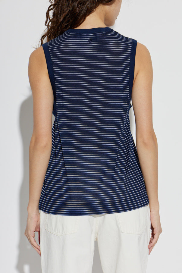 Ami Alexandre Mattiussi NAVY BLUE Striped top 4