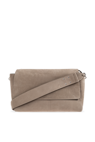 Ami Alexandre Mattiussi beige Leather shoulder bag with logo 1