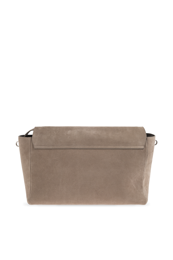 Ami Alexandre Mattiussi beige Leather shoulder bag with logo 3