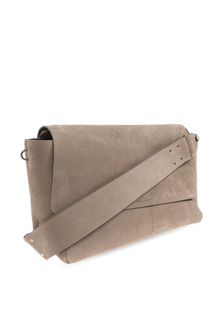 Ami Alexandre Mattiussi beige Leather shoulder bag with logo 4